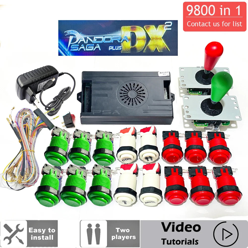 9800 in 1 Pandora Saga Box DX Special Plus DIY Kit 8 Way Joystick American Style Push Button Arcade Game Console Cabinet Bartop