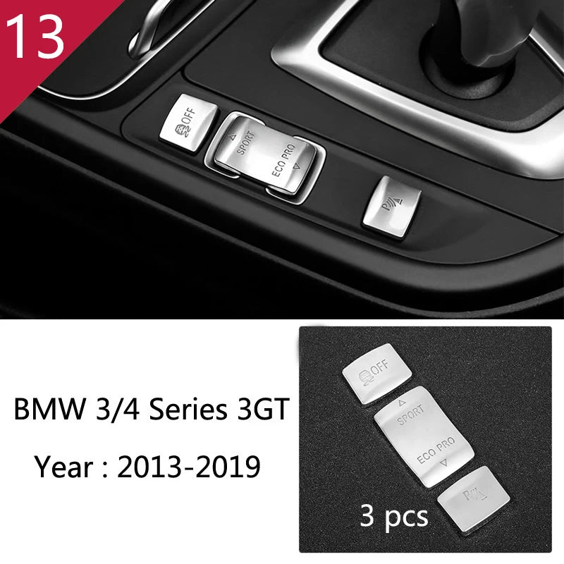 For BMW 3 4 Series 3GT F30 F32 F34 Car Styling interior Gearshift AC CD button Panel Door Armrest Decoration Cover Trim Sticker