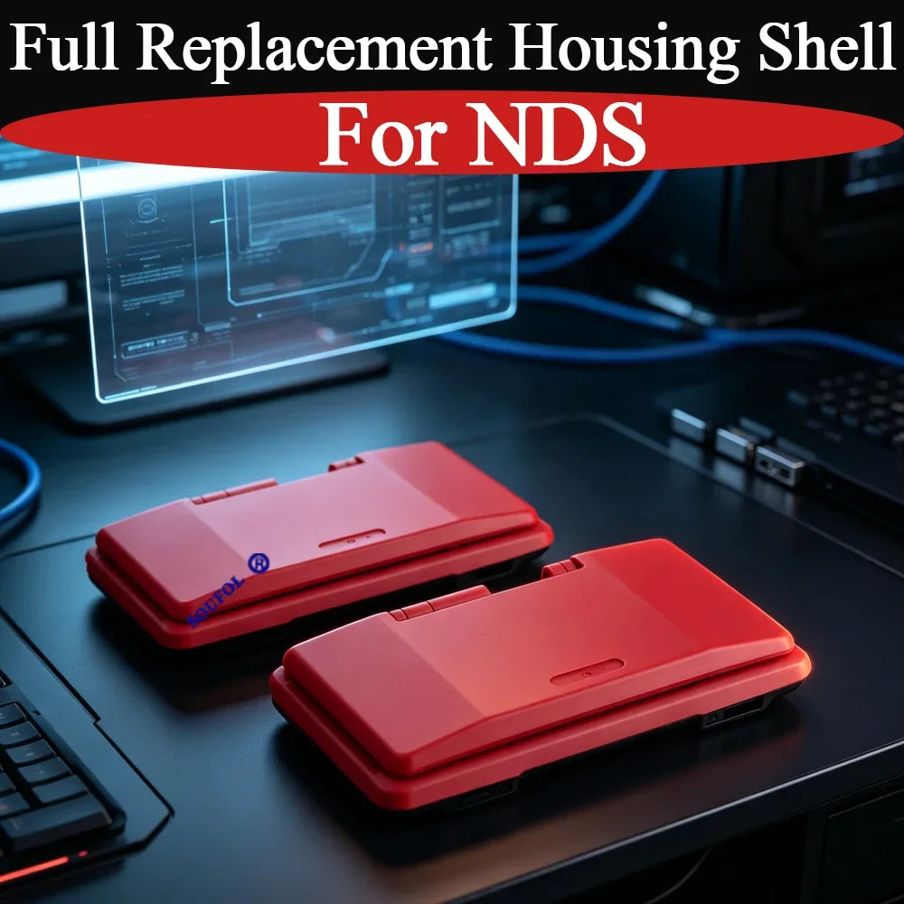New For NDS Red Full Housing Shell Cover with Buttons Replac