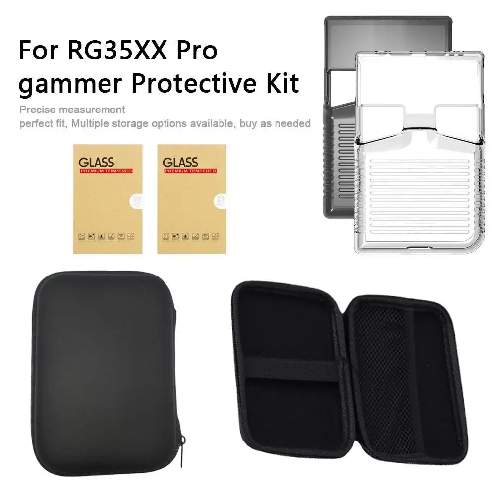 For Anbernic RG35XX Pro Storage Bag Carry Case Screen Protec