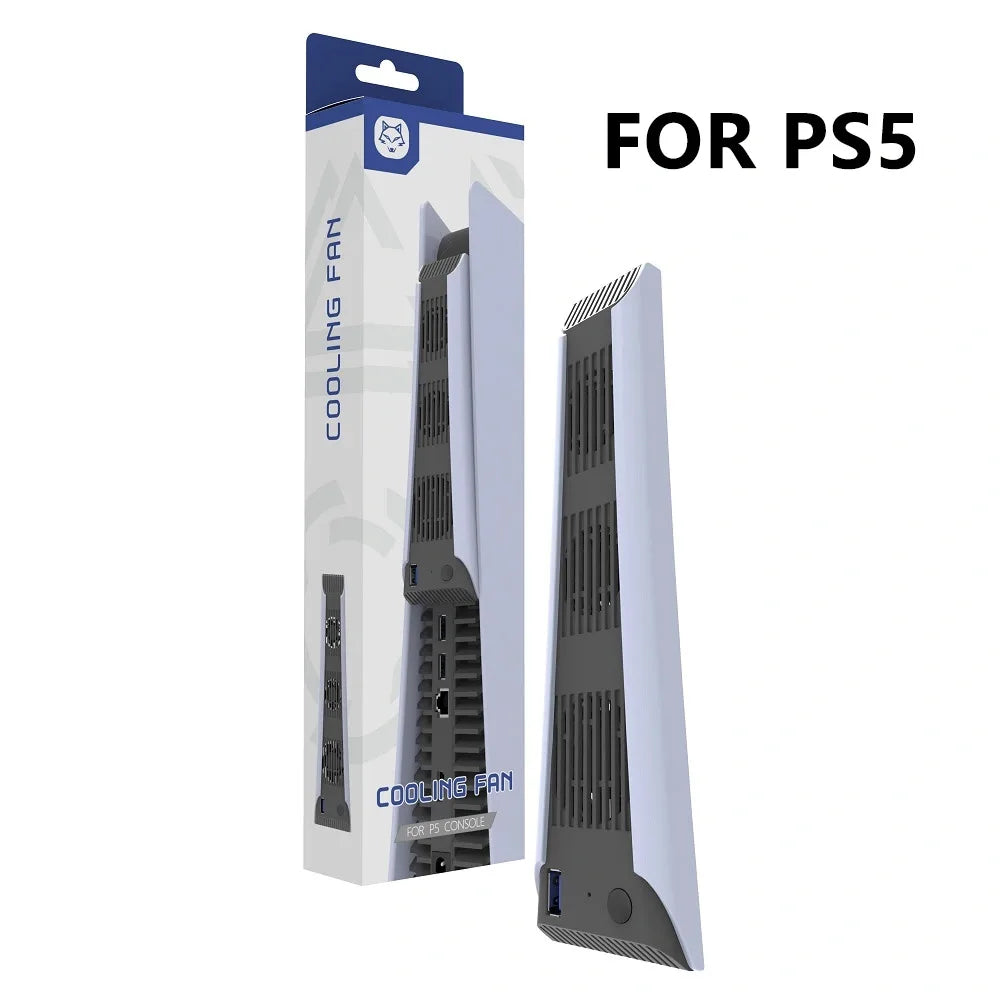 REMANK Cooling Fan P5 Slim for PS5/PS5 Slim Cooling Fan RGB Light Cooling System Disc and Digital Console Accessories with USB