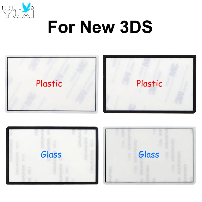 YuXi Plastic & Glass Upper Screen Lens Cover For New 3DS Top