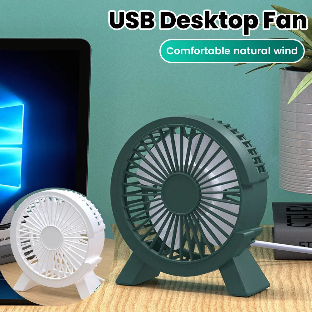 Mini USB Desk Fan Portable Rechargeable Fan Ultra Quiet For 