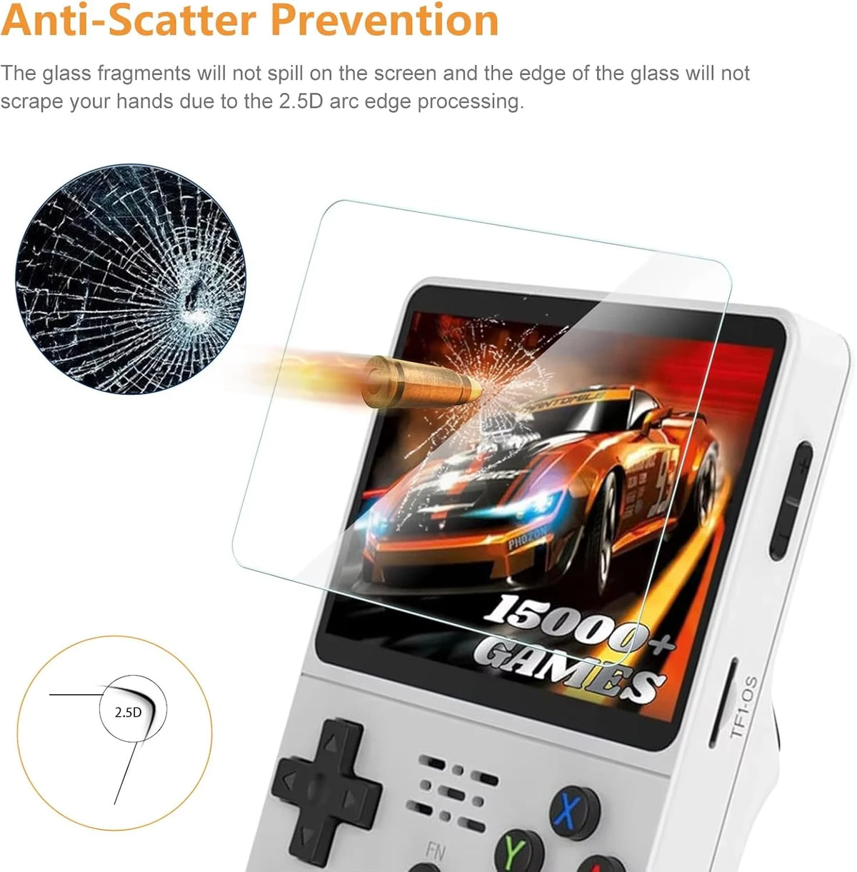 3 IN 1 Carrying Storage Case with Tempered Glass Screen Prot