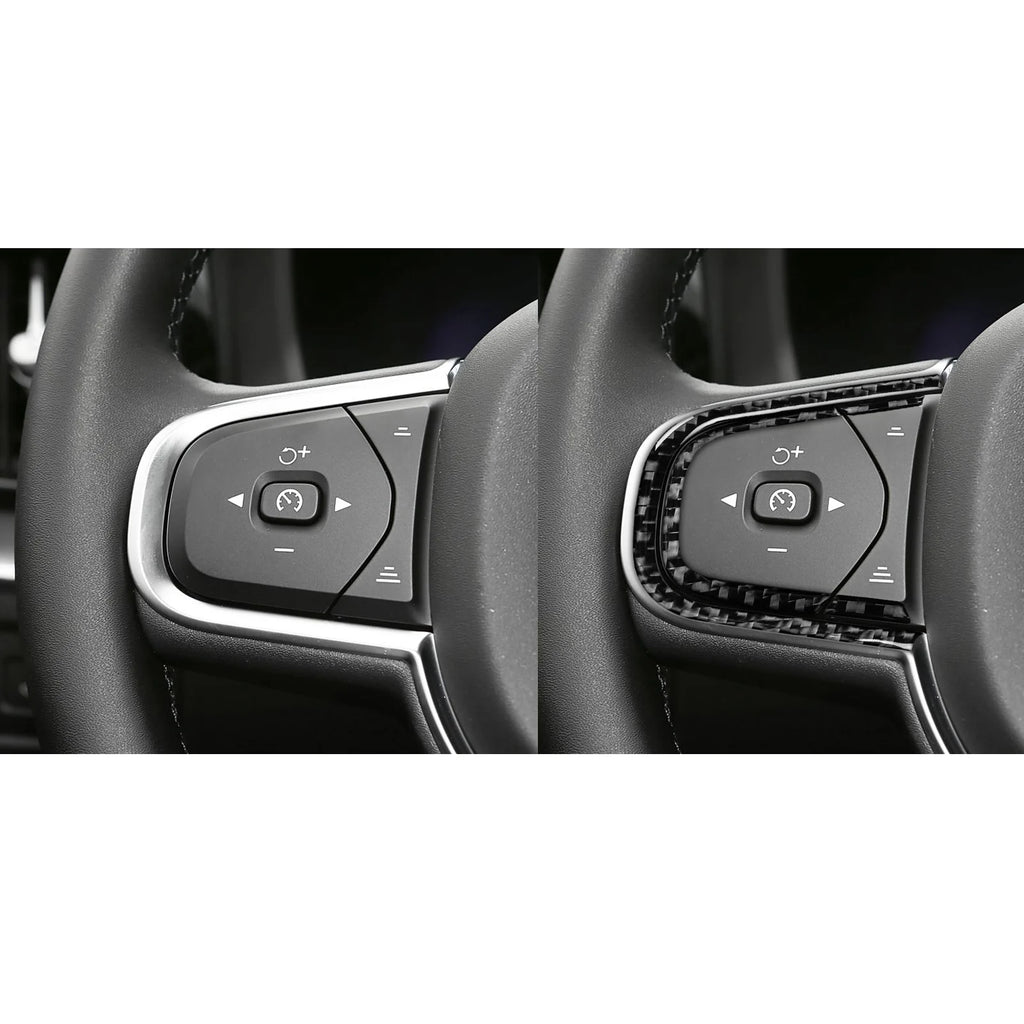 For Volvo XC60 2018-2025 Carbon Fiber Steering Wheel Buttons