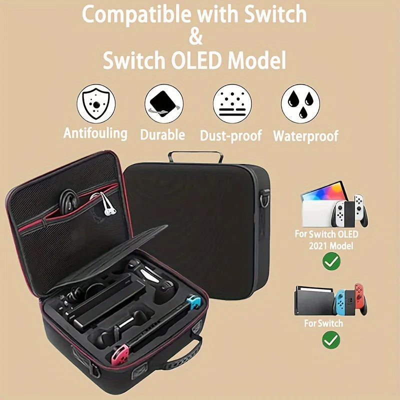 Hard Shell Carrying Bag For Switch Console & Accessories&Gam