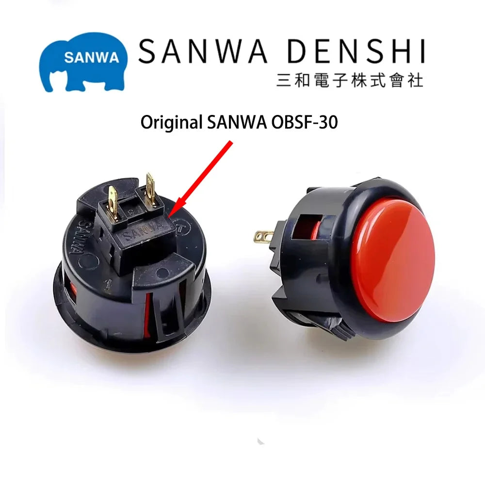 Original Japan SANWA OBSF 30mm Push Button Arcade Game Switc