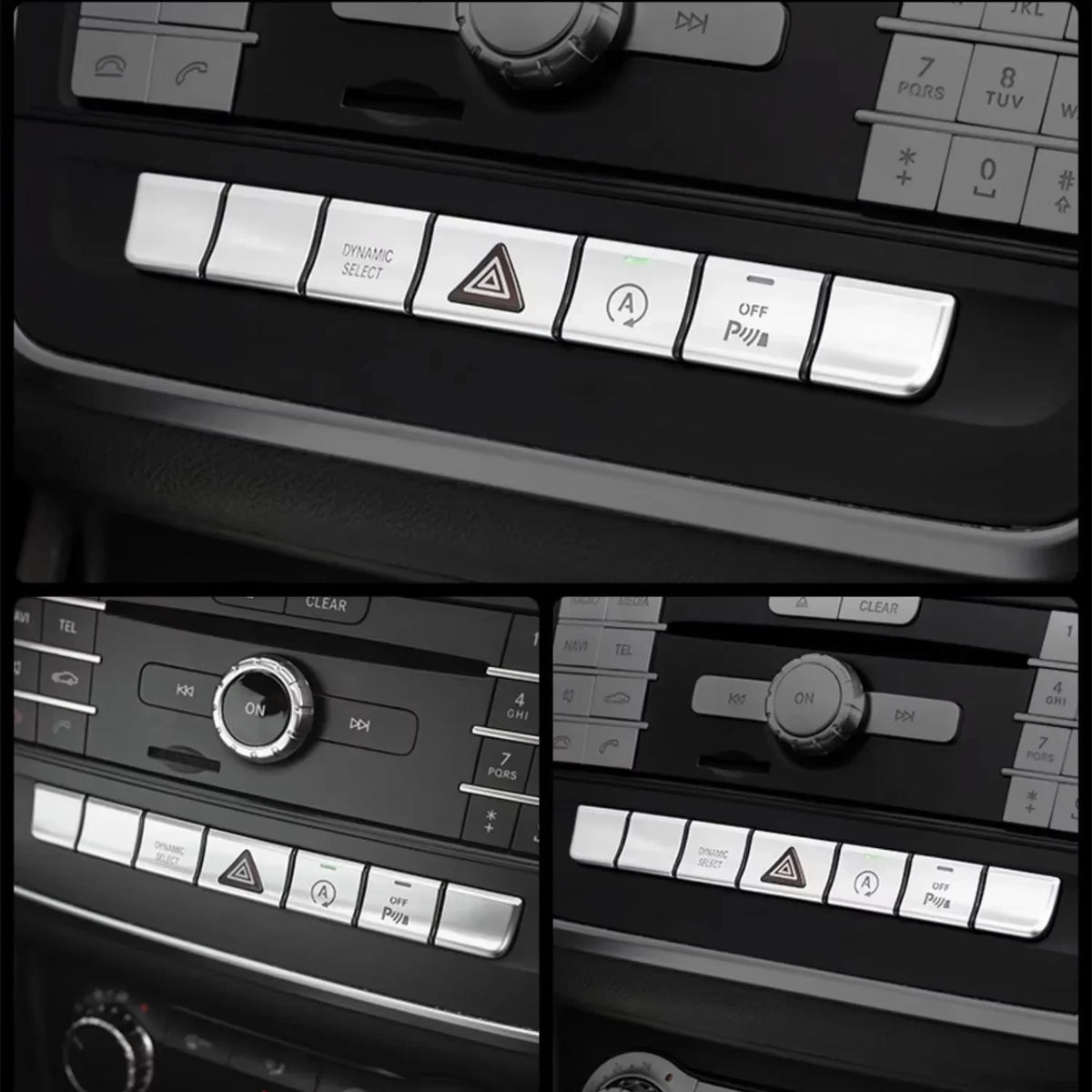 Car Console Air Conditioner Buttons Decals Trim For Mercedes