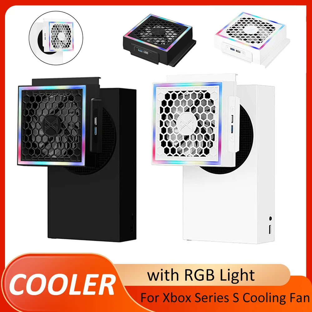 RGB Cooling Fan For Xbox Series S Console 3 Gears 5V 2.4A wi