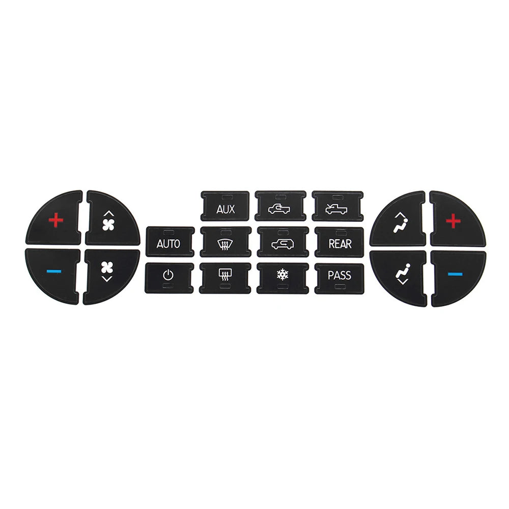 AC Dash Button Repair Kit Decal Stickers Replacement For GMC Tahoe Suburban Avalanche Yukon Denali Acadia Sierra & Buick Enclave