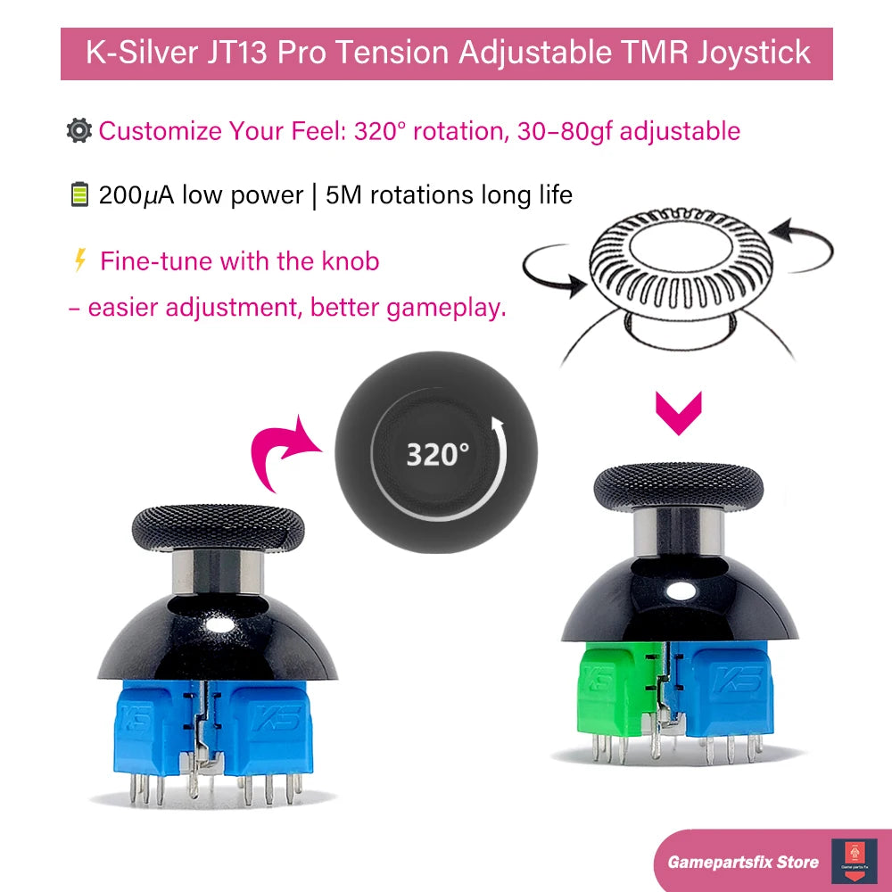 K-Silver JT13 Pro JT13-009 Tension Adjustable TMR Joystick A