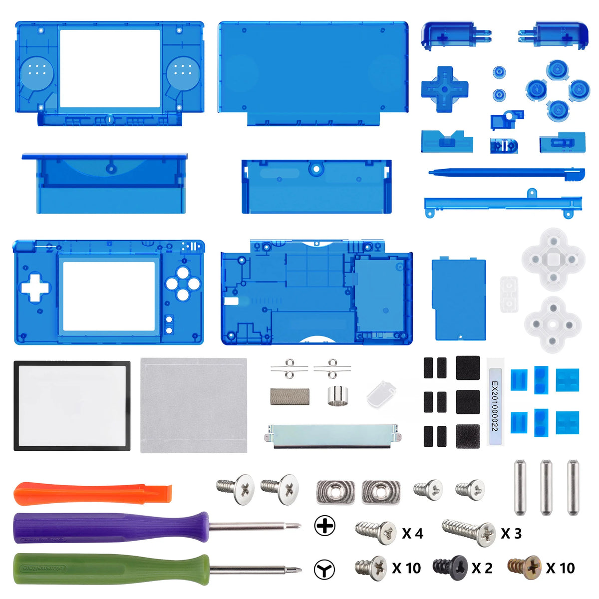 eXtremeRate Replacement Full Housing Shell for Nintendo DS Lite Custom Case Cover Button Screen Len for NDSL - Clear Series