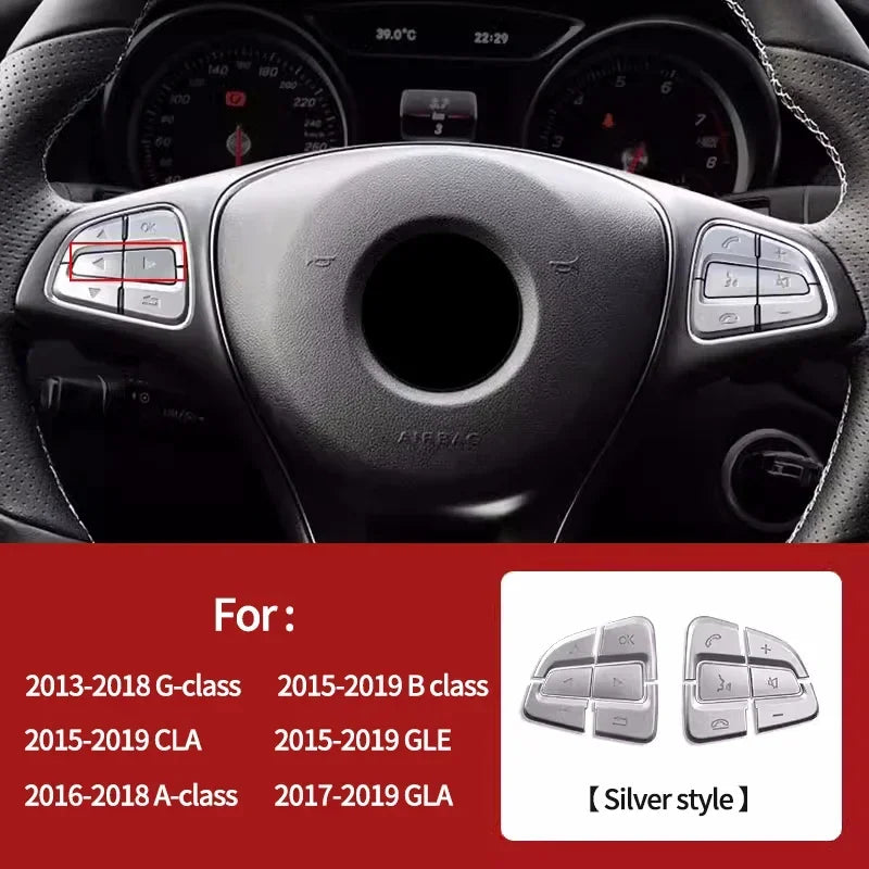 Car steering wheel button decorative protection sticker For Mercedes Benz A C B E G S Class GLC CLS GLA CLA SLK GLE GLK ML GL