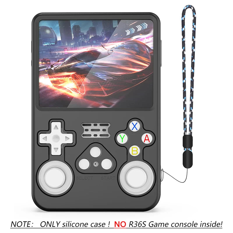 R36S Silicone Case with Anti-Lost Strap for R36S Retro Handheld Game Console Silicone Protective Case for R36S Game Player