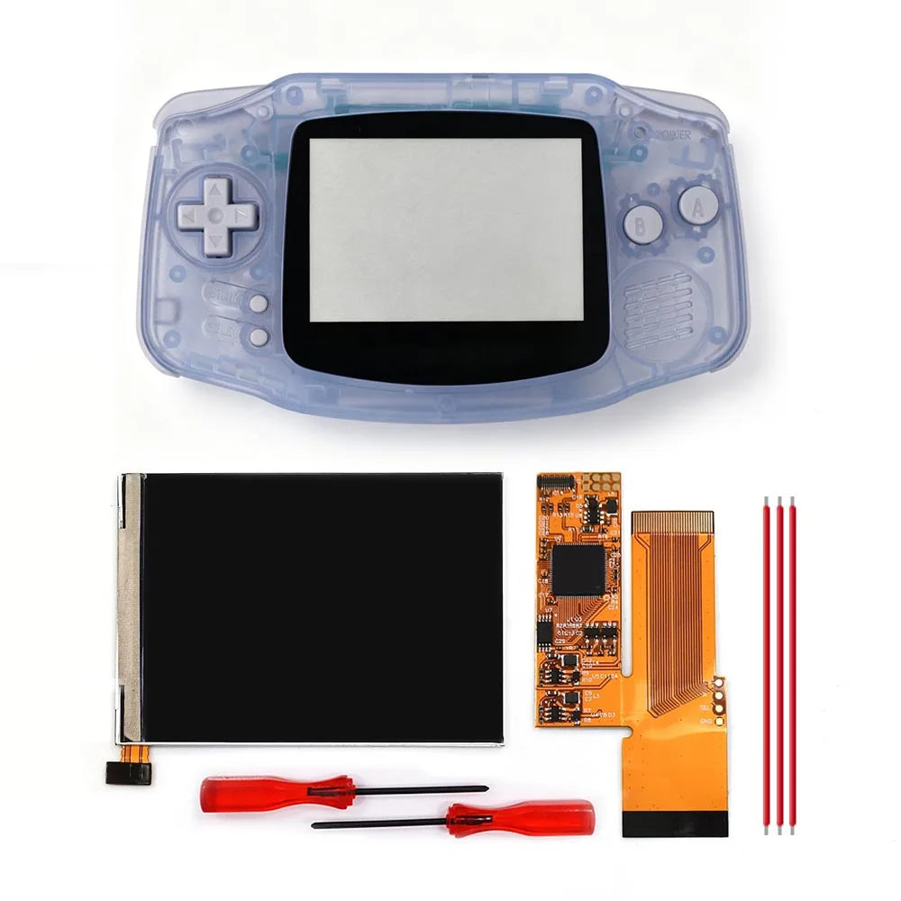 HISPEEDIDO For GBA V2 IPS LCD Backlight Kits With Pre-cut Shell 10 Levels High Brightness Adjustment for Game Boy Advance Consol