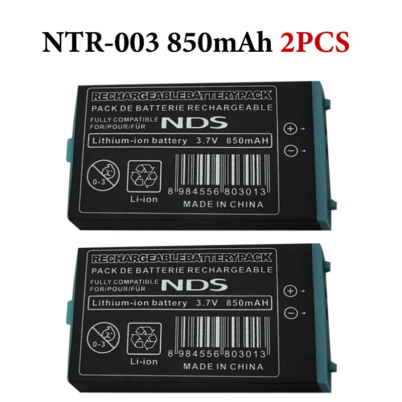 NTR-003 NTR003 Battery 3.7V 850mAh Rechargeable Lithium Ion Batteries for Nintendo NDS Game Console Replacement Batteries