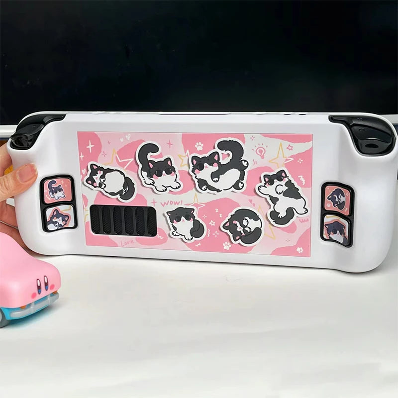 Cartoon Milk Cat Protective Case for Steam Deck Game Console
