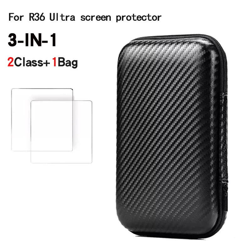 TOFON Transparent protective case For R36 Ultra game console storage bag EVA shell resistant scratch resistant screen film