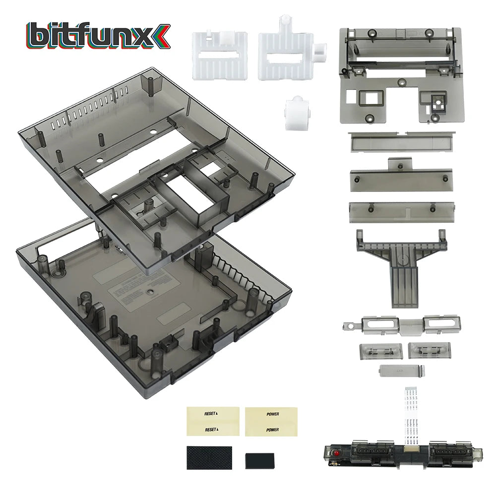 Bitfunx SNES Replacement Shell Transparent Case for Nintendo