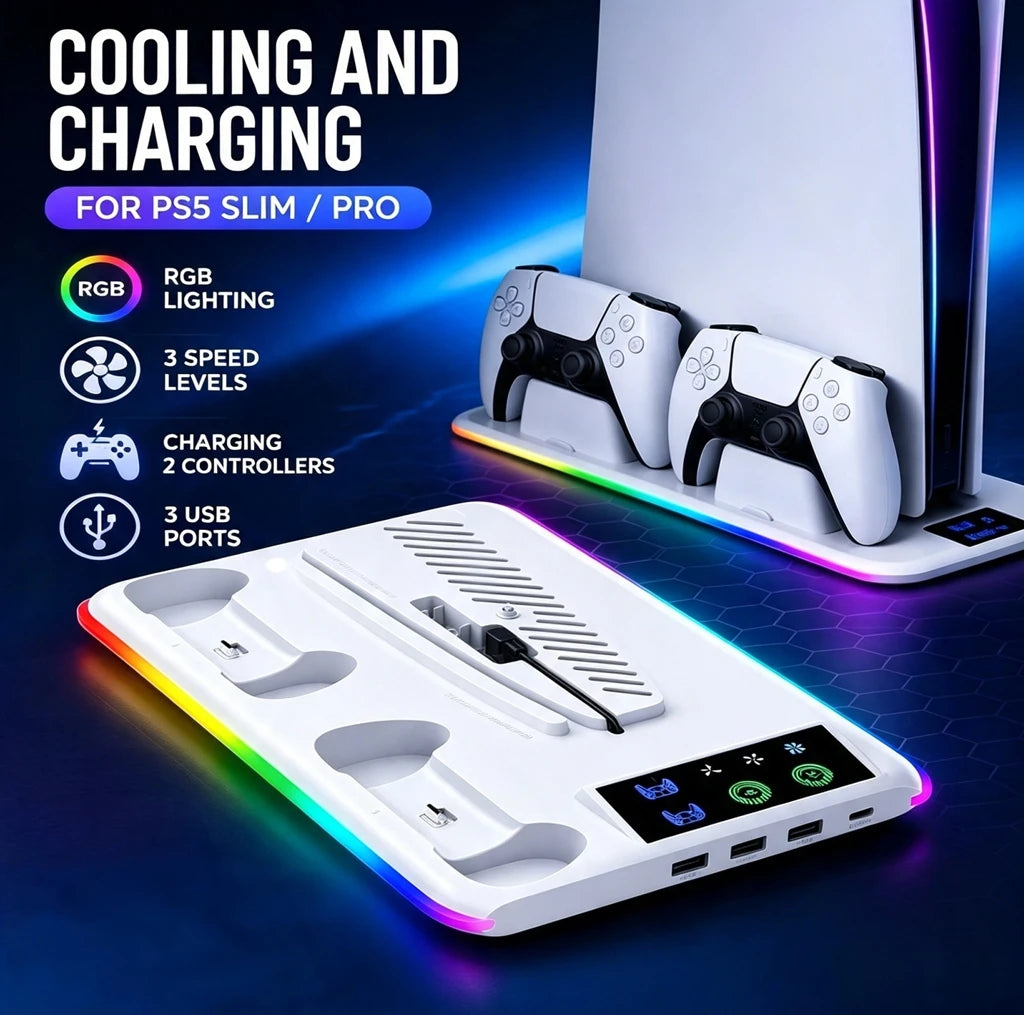 ERIKOLE Cooling Stand with LED Controller Charging Station f