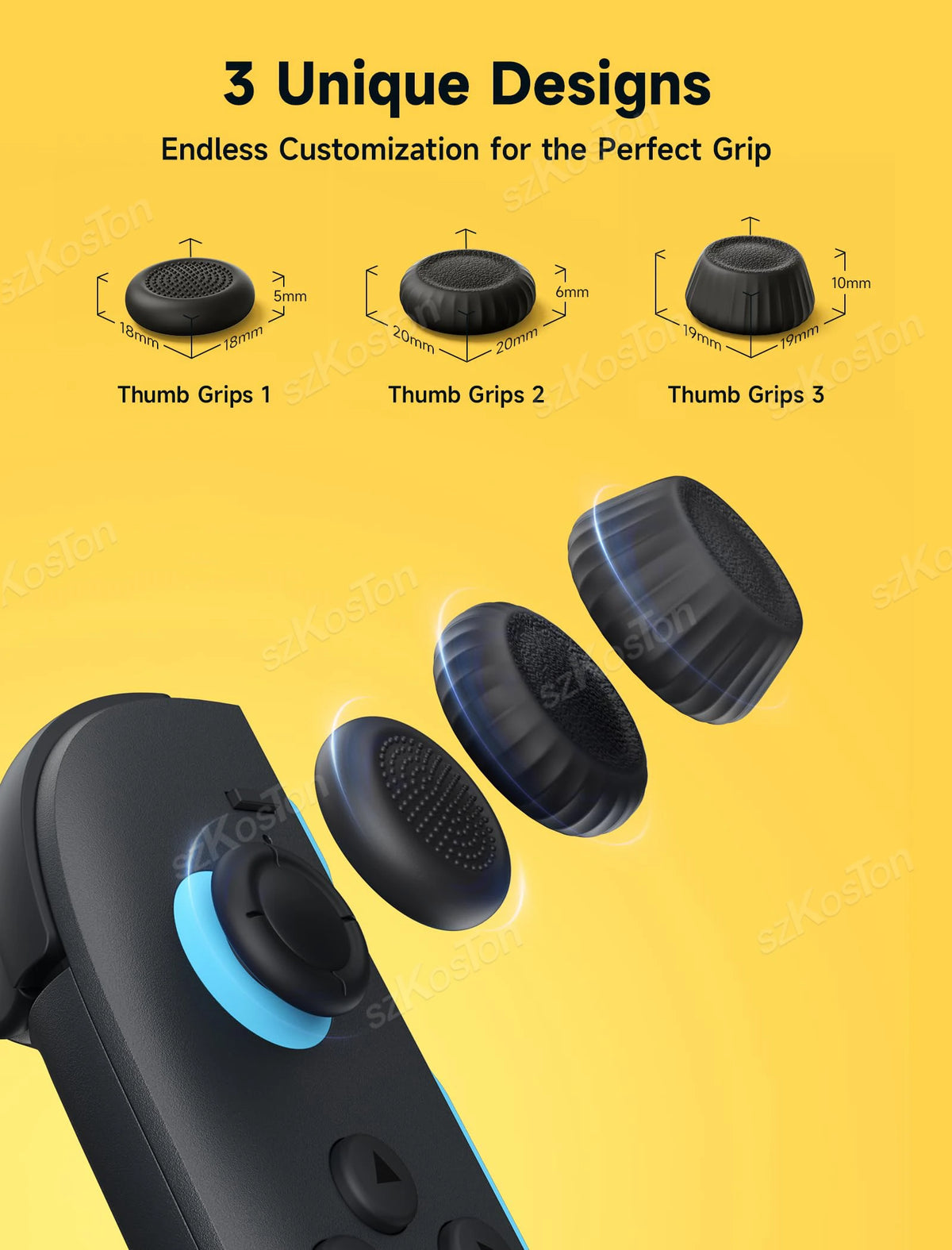 Thumb Grips Caps for Switch 2 Joyco Ergonomic Design Enhance