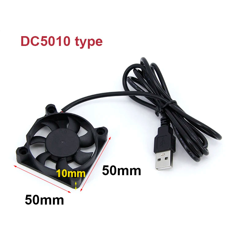 2510 8010 6010 6015 6025 6CM 8CM 60x60x25mm 80x80x10mm DC 5V USB Power Cooling Case Fan For Receiver DVR Xbox TV Box Router W28