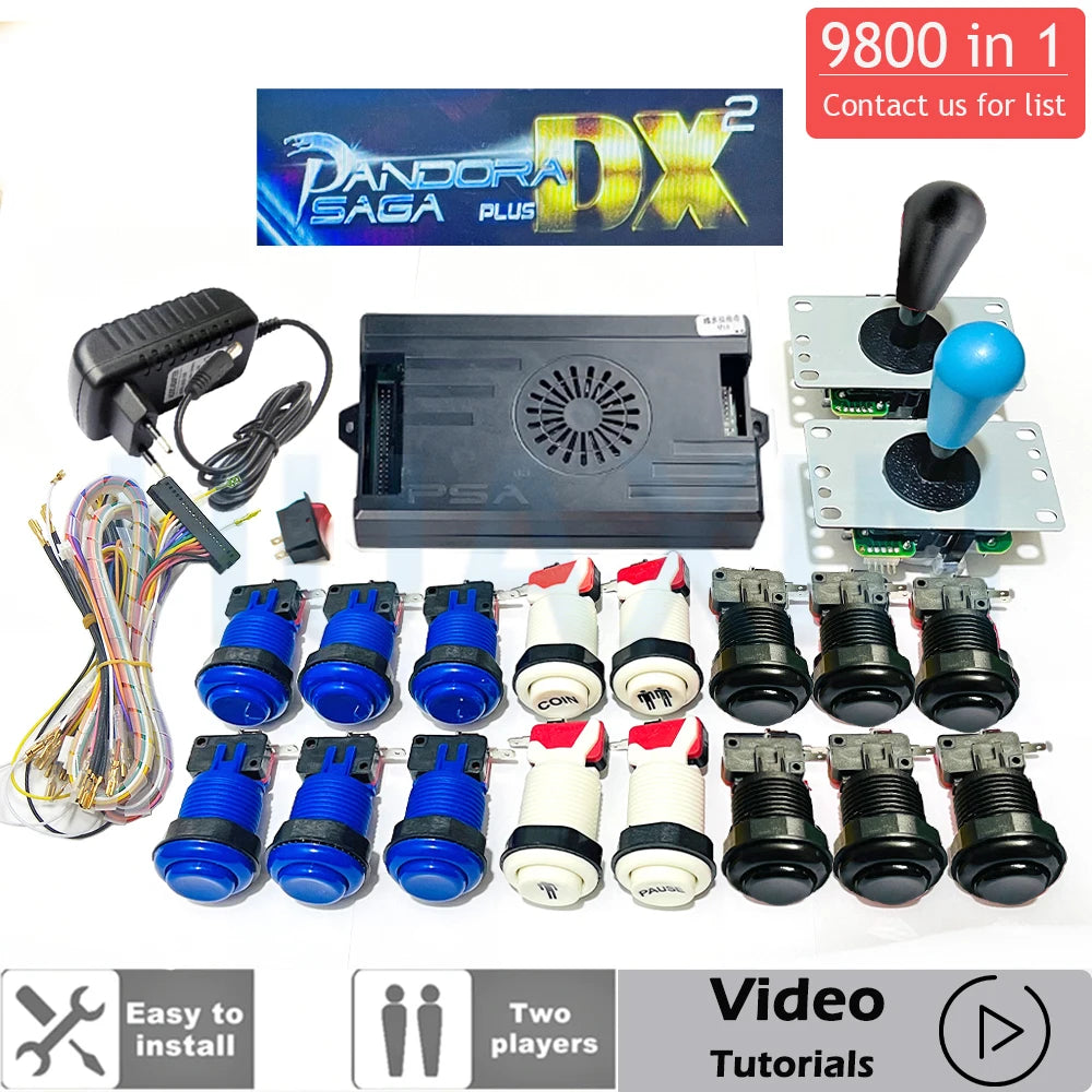 9800 in 1 Pandora Saga Box DX Special Plus DIY Kit 8 Way Joystick American Style Push Button Arcade Game Console Cabinet Bartop