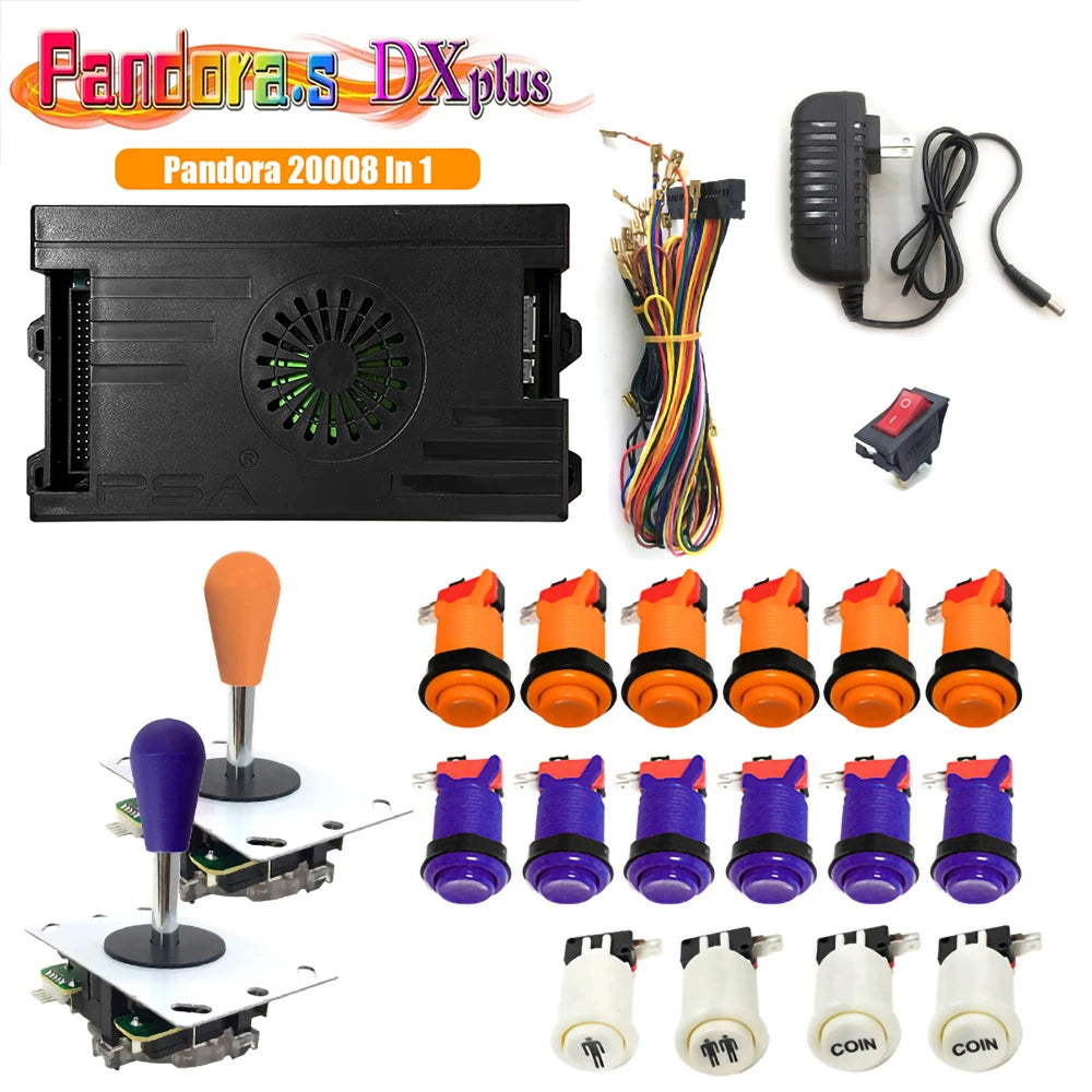 Pandora Saga Box DX Plus 20008 In 1 DIY Kit 5Pin Joystick Happ Style Push Button Arcade Game Console Cabinet for Bartop Machine