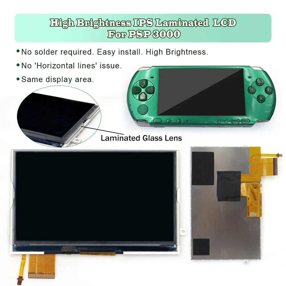 HISPEEDIDO New IPS LCD Screen For PSP3000 Game Console For P