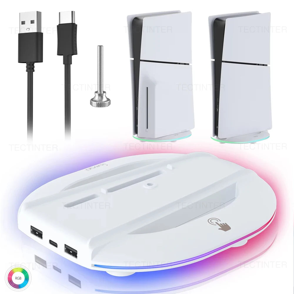 Vertical Cooling Stand with RGB Light for PS5 Slim Disc/Digi