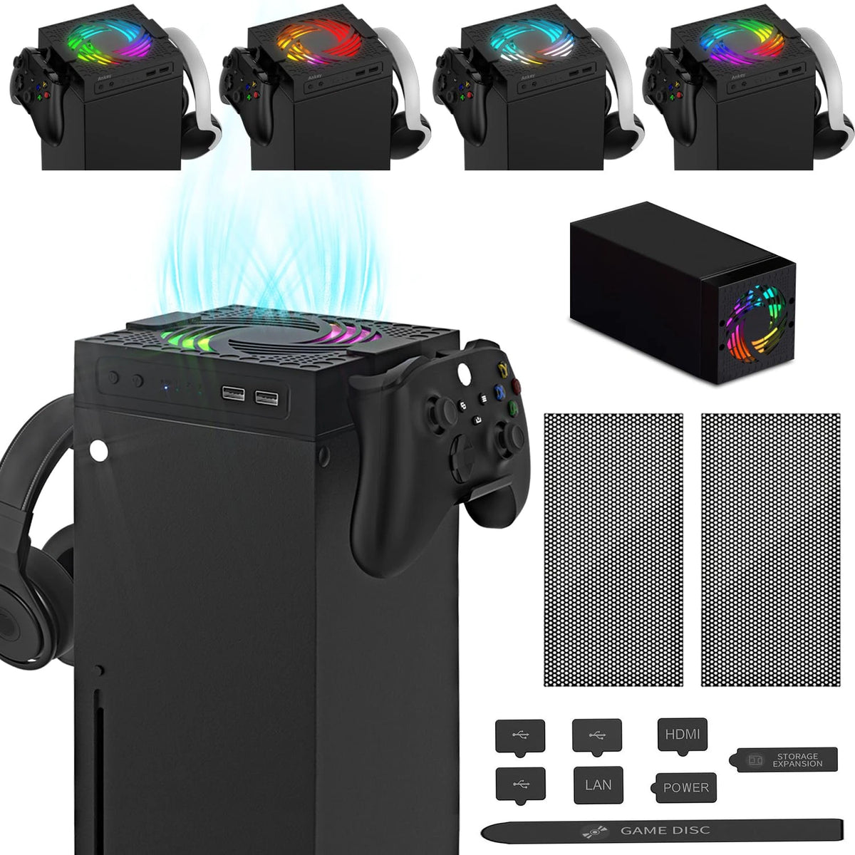 Aolion RGB Cooling Fan Host Dust Proof Cover Mesh Filter Jac