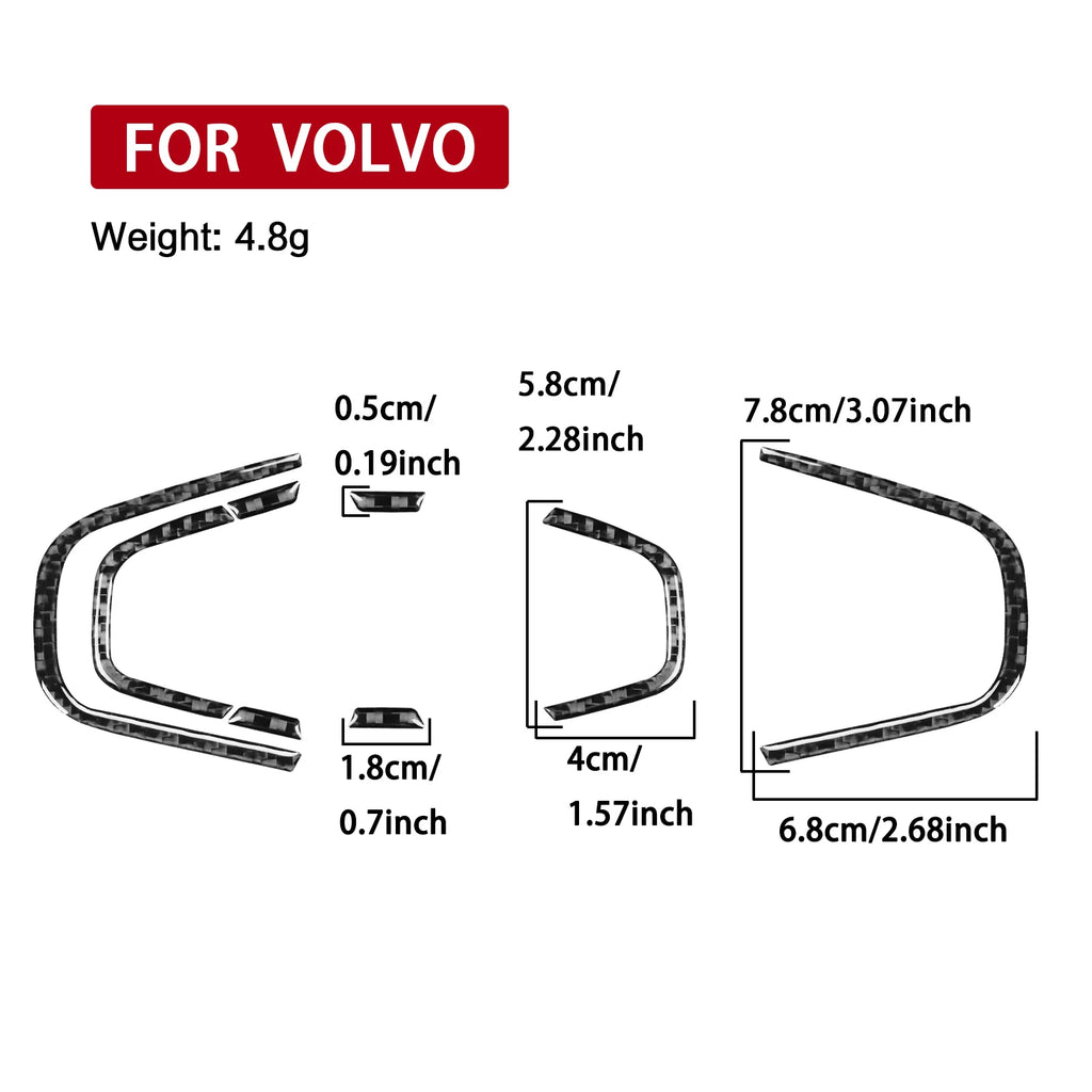 For Volvo XC60 2018-2025 Carbon Fiber Steering Wheel Buttons
