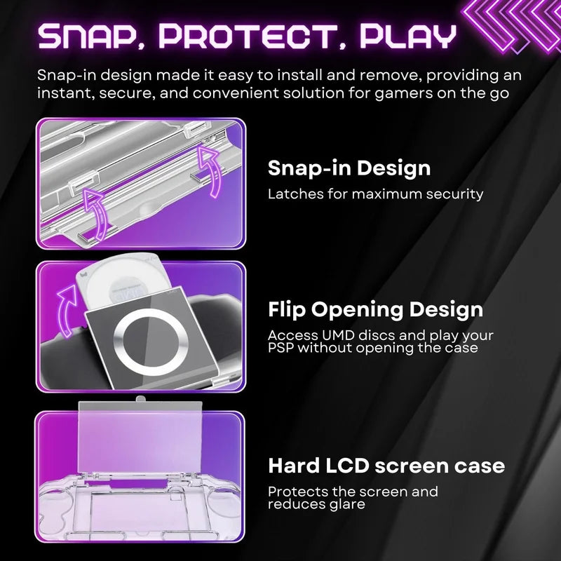 Transparent Clear Hard Cover Crystal Case PSP 2000/3000 Hand