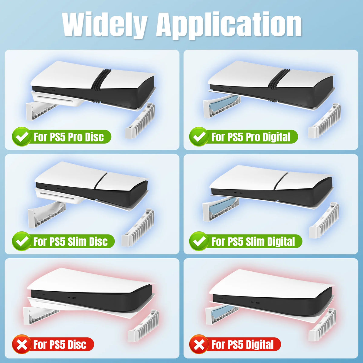 Horizontal Stand for PS5 Slim & Pro Console and Hold 12 Game