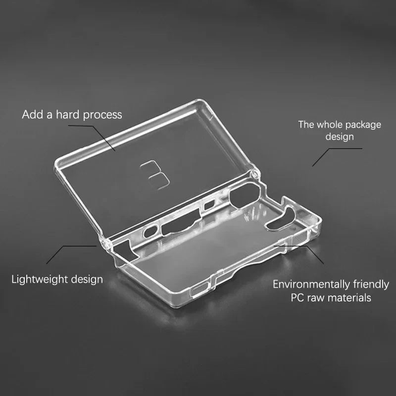 NDSL Transparent Housing Shell Hard Protective Case with Scr