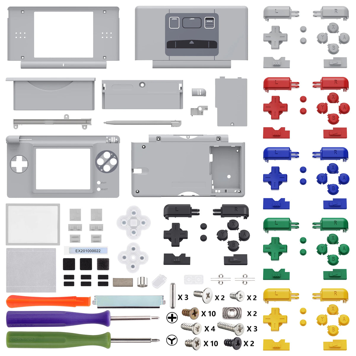 eXtremeRate Replacement Full Housing Shell for Nintendo DS Lite Case Cover W/Buttons Screen Lens for NDSL - SFC SNES Classic