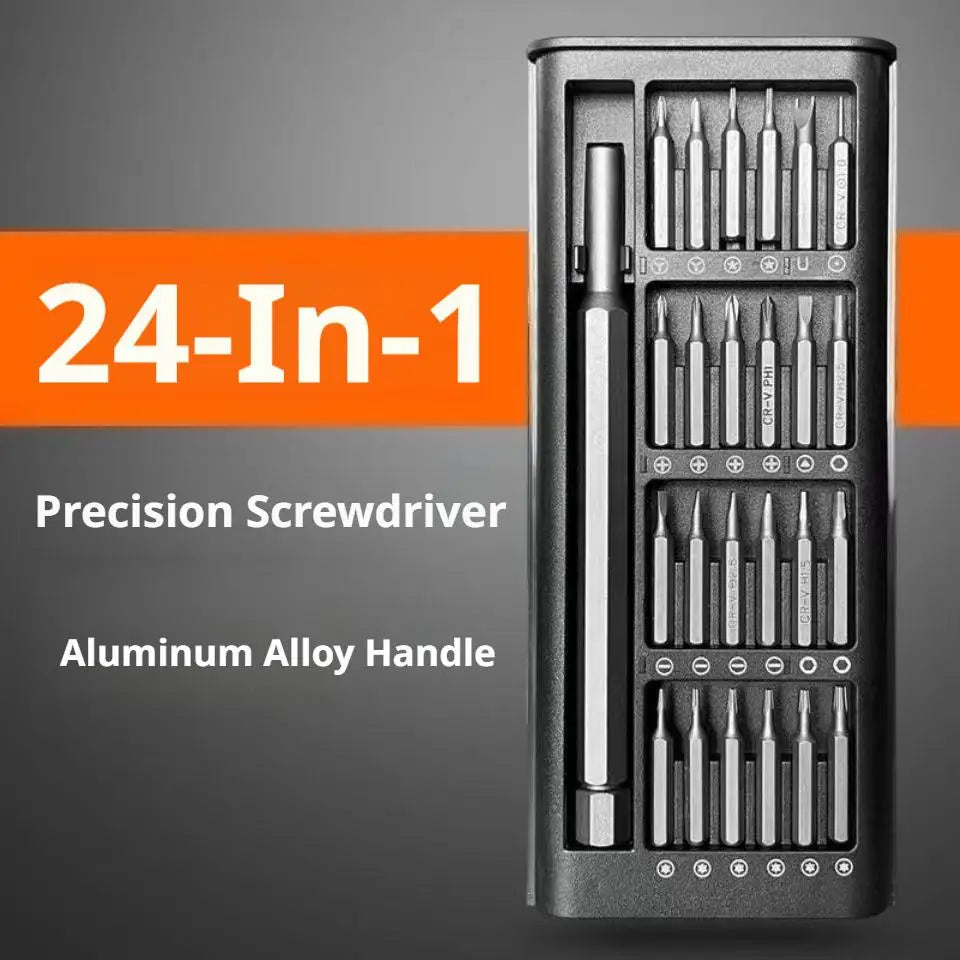 24 in 1 Precision Screwdriver Set Alloy Steel Bits Portable 