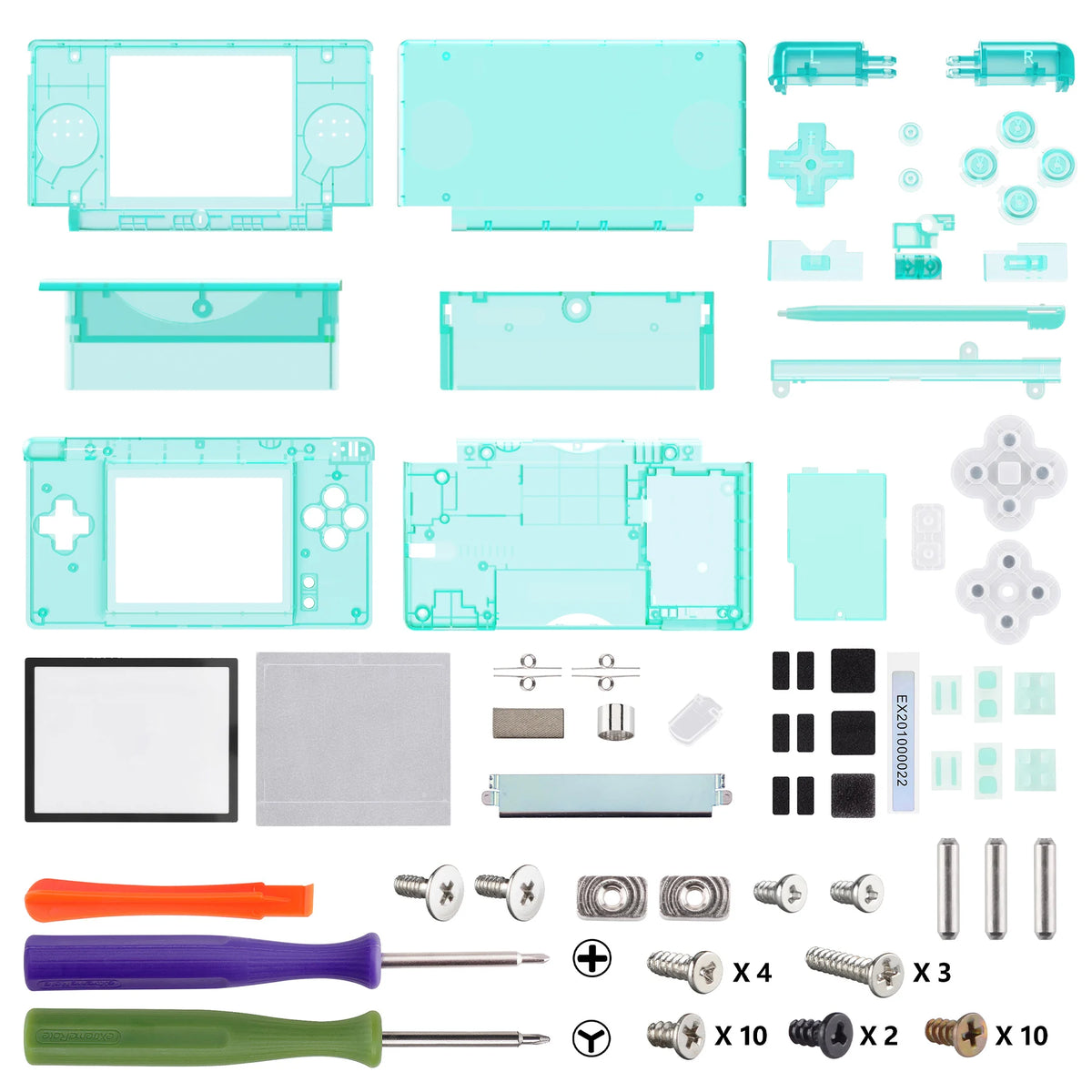 eXtremeRate Replacement Full Housing Shell for Nintendo DS Lite Custom Case Cover Button Screen Len for NDSL - Clear Series