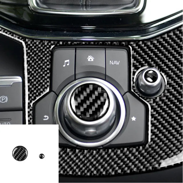 For Mazda CX-5 CX5 2017 2018 Electronic Handbrake Knob Button Panel Cover Trim Sticker Carbon Fiber Interior Auto Assesories