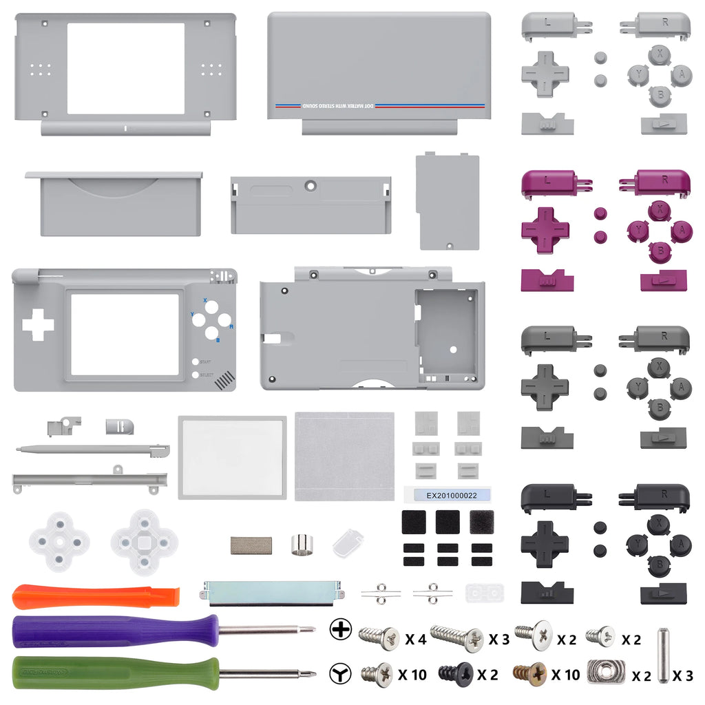 eXtremeRate Replacement Full Housing Shell for Nintendo DS Lite Case Cover W/Buttons Screen Lens for NDSL - SFC SNES Classic