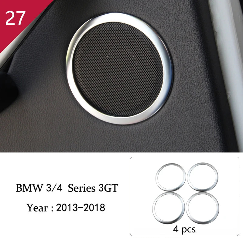 For BMW 3 4 Series 3GT F30 F32 F34 Car Styling interior Gearshift AC CD button Panel Door Armrest Decoration Cover Trim Sticker