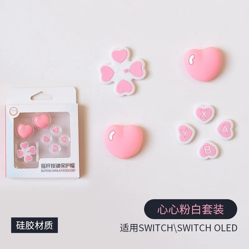 Soft Silicone Rubber Joystick Caps and DPad Cover for Nintendo Switch OLED For NS Controller Thumb Button Case ABXY