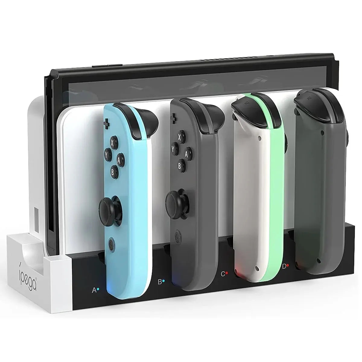 IPEGA PG-9186 Joycon Charging Dock Station for Switch&OLED - Charges Up To 4 Controllers Compatible with Switch and OLED Model