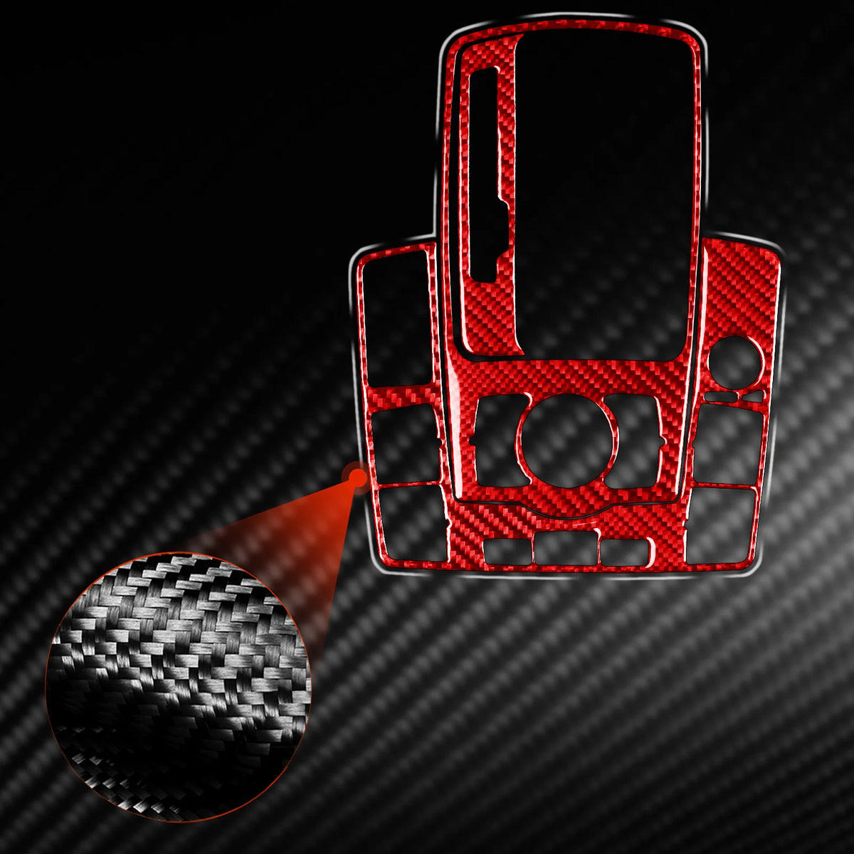 For Audi Q7 4L 2007-2015 Red Carbon Fiber Sticker Gear Shift