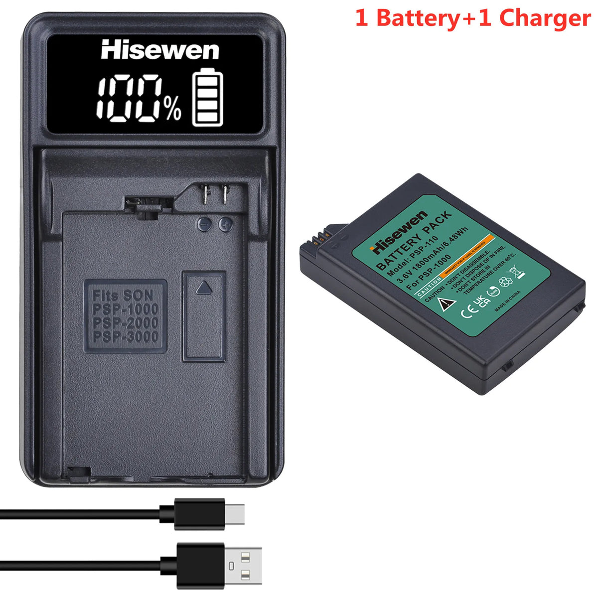 PSP-110 PSP-1005 Replacement Lithium Batteries for Sony PlayStation Portable Console PSP-1000 Gamepad Battery/Charger