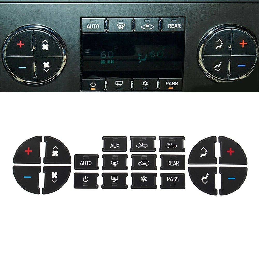 AC Dash Button Repair Kit Decal Stickers Replacement For GMC