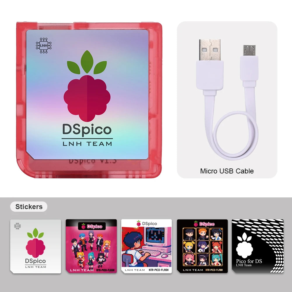 Colorful RP2040 Dspico Game Card Reader MicroUSB White PCBA for Nintendo NDS NDSL DSi 3DS NEW 3DS XL Consoles