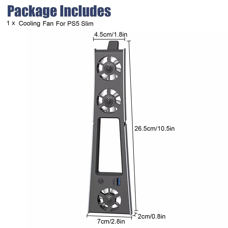Silent Enhanced Cooling Fan For Slim Console(Digital/Disc) W