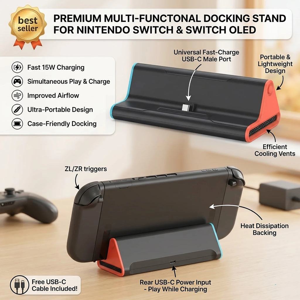For Switch 2 Docking Station & Hub HDMI TV Converter 4K 60Hz
