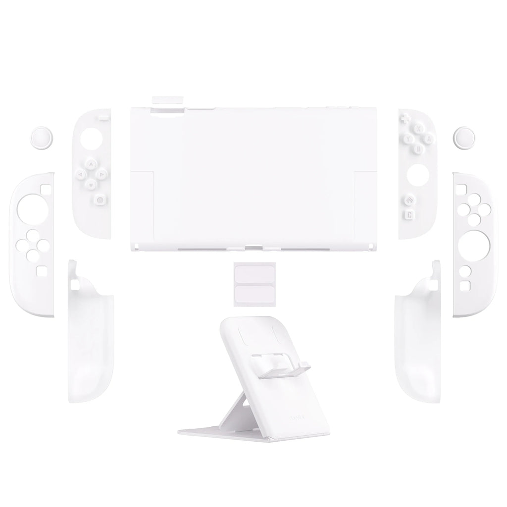 PlayVital Solid Color Protective Case for Nintendo Switch 2 Anti-Scratches Hard Shell Dockable Grip Cover with Foldable Stand